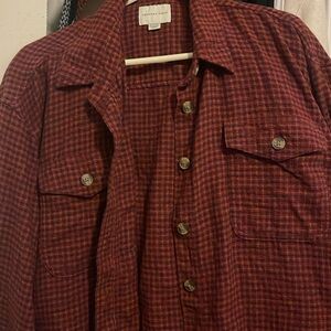 American eagle flannel cropped at waist